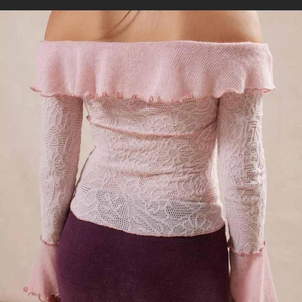 Urban Outfitters Pink Off-Shoulder Blouse - Picture 3 of 3